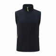 thumbnail image 2 of SELONE Vests for Men Zipper Hoodless Jacket with Pockets Short Sleeveless Tops Solid Warm Outerwear in Winter, 2 of 2