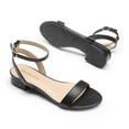 thumbnail image 4 of DREAM PAIRS Women Black White Nude Clear Sandals Low Heel Dressy Sandals Ankle Strap Open Toe Chunky Block Heeled Summer Classic Comfortable Flat Shoes, 4 of 5