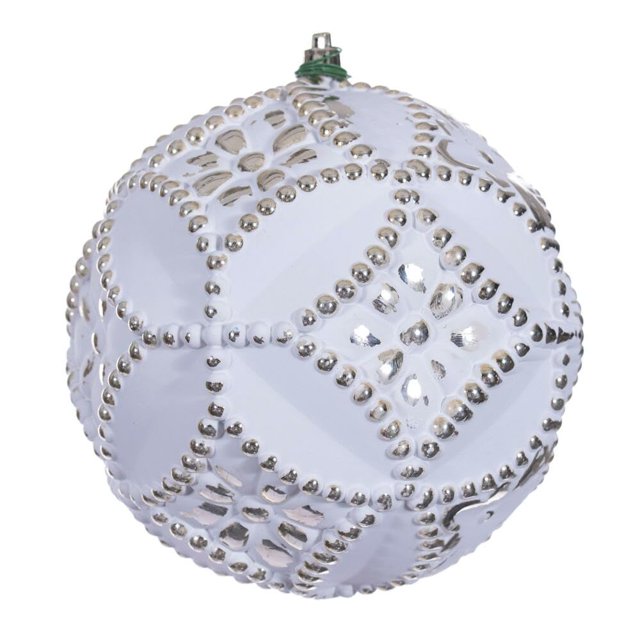 Adorno colgante Vickerman, 15 cm, color champán, blanco, 4 unidades