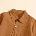 thumbnail image 4 of Toddler Boy Linen Set, Button Down Shirt & Pants Two-Piece, Long Sleeve Casual Matching Outfit For Boys Brown 2-3 Years, 4 of 8