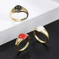 thumbnail image 4 of Gold Smiley Face Ring Signet, Vintage Golden Gifts Jewe, 4 of 5