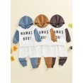 thumbnail image 4 of Michellecmm Toddler Boys Fall Outfits Letter Print Contrast Color Hooded Long Sleeve Hoodies Sweatshirts and Long Pants 2Pcs Clothes Set, 4 of 9