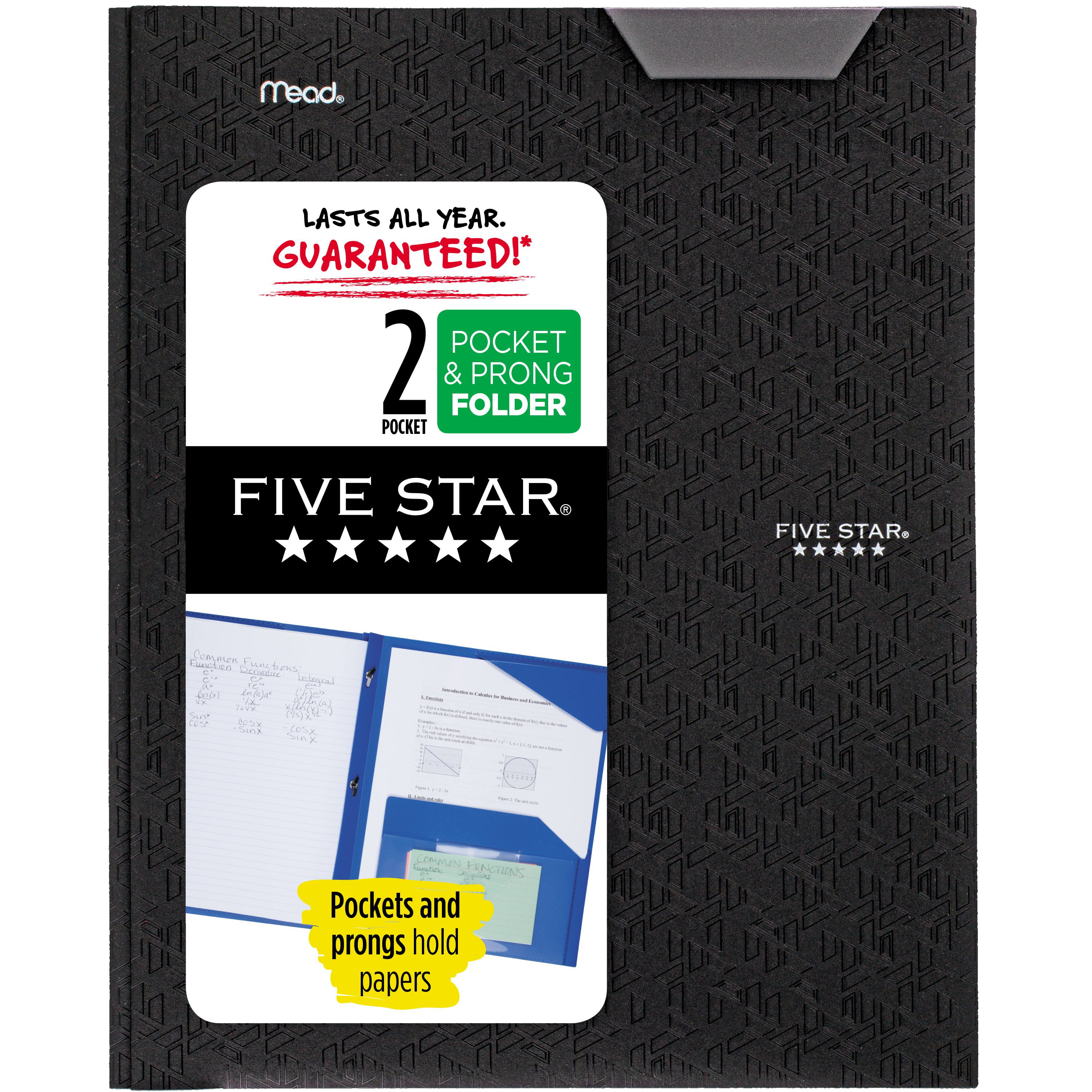 3 Pocket Folders Plastic Colored Folders with Pockets & Prong Fasteners for 3-Ring Binders 1 Count Stay-Put Folders Color Selected for You Assorted 