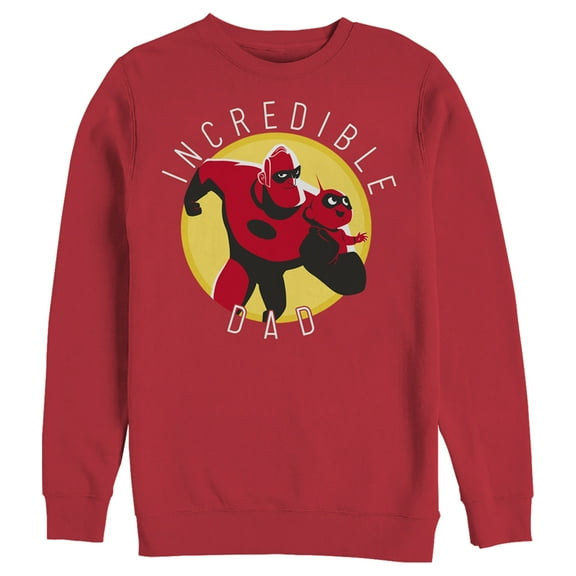 Men's The Incredibles 2 Jack-Jack and Mr. Incredible Dad Sweatshirt Red Small