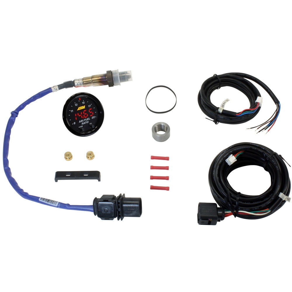 AEM 52mm Wideband UEGO Air Fuel Ratio Sensor Controller Gauge w// White Face Kit