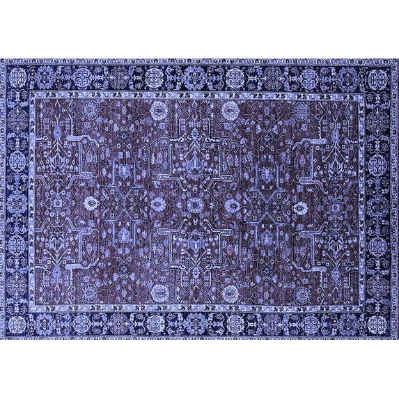 Ahgly Company Indoor Rectangle Oriental Blue Industrial Area Rugs, 7' x 9'