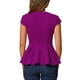 thumbnail image 3 of INSPIRAR CHIC Blusas de Peplum para Mujeres con Mangas Cortas y Cuello Redondo en Color Sólido S Púrpura, 3 of 6