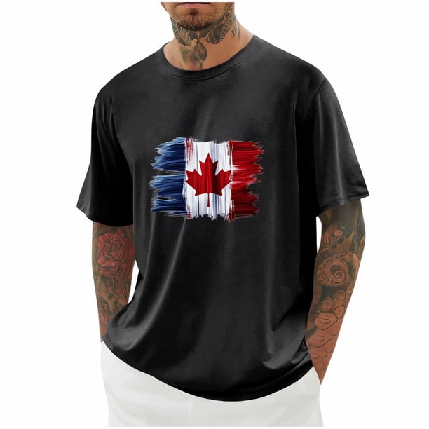 Camisetas de Manga Larga para Hombre Algodón Impresión Cuello Redondo Blusas de Moda Casual