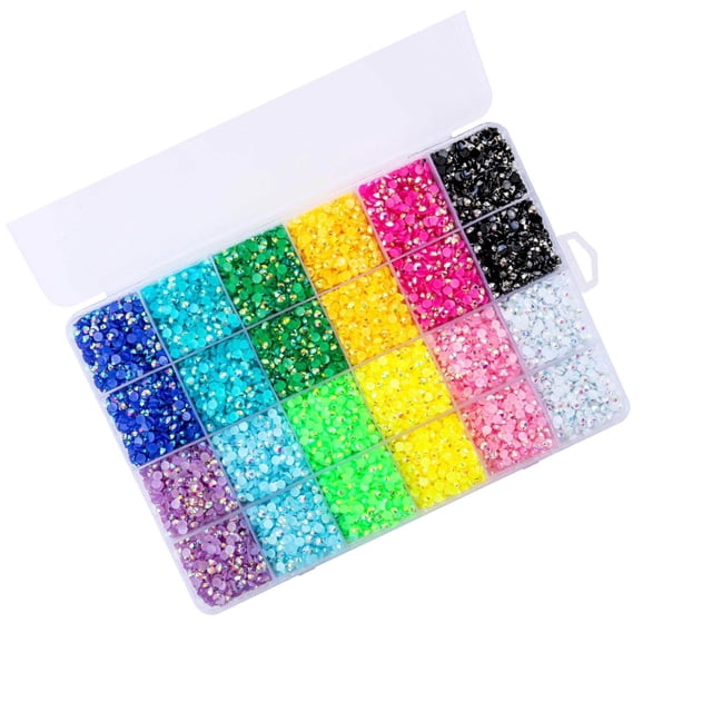 facefd 19200pcs 12-Color FlatBack Crystal Rhinestones Nail Rhinestones bulk kit 5mm Art Decoration DIY Craft