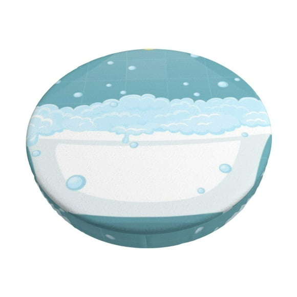 Disketp Bathtub with Soap Bubbles Funda Redonda para Taburete, Funda de Cojín para Silla de Bar Suave y Elástica-12 inch
