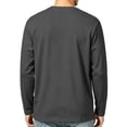 thumbnail image 4 of Hngshg T-Shirts for Men Comfort Long Sleeve Pocket Lounge Tops Casual Solid Color Crew Neck Pullover Tee Shirts, 4 of 7