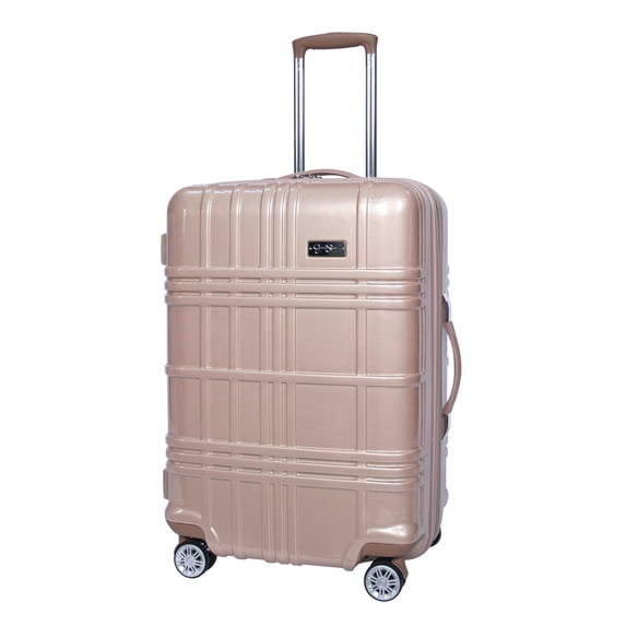 Jessica Simpson Jewel Plaid 24-Inch Expandable Upright Softside Luggage Silver (Gold)