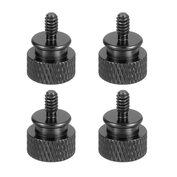 Uxcell 4Pcs 6#-32 UNC 12x16mm(ODxH) Aluminum Thumb Screws for Pc Side Panel, Black