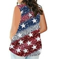 thumbnail image 3 of SOOMLON Plus Size Patriotic Womens Tank Tops Loose Fit Tunics Distressed American Flag Shirts V Neck Independence Day Tops Sleeveless Loose Fitting T-Shirt Formal Tee Blouse Clothes, 3 of 5