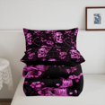 thumbnail image 5 of Homewish Purple Sugar Skull Full Size Comforter Sets,Spooky Halloween Bedding Comforter Set,Flower Duvet,Black Reversible,3 Pieces,1 Comforter and 2 Pillowcases, 5 of 7