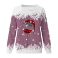 thumbnail image 3 of Crewneck Sweatshirts Ugly Christmas Sweater Women Funny Plus Size Long Sleeve Xmas Red Wine Glass Shirts Pullover, 3 of 8