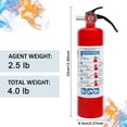thumbnail image 4 of 2 Pack ABC Dry Chemical Fire Extinguishers, 2.5 lb 1A:10B:C Rating for Home, Car, Boat, Quick Release Handle, Compact & Portable Dry Powder Extinguis, 4 of 7