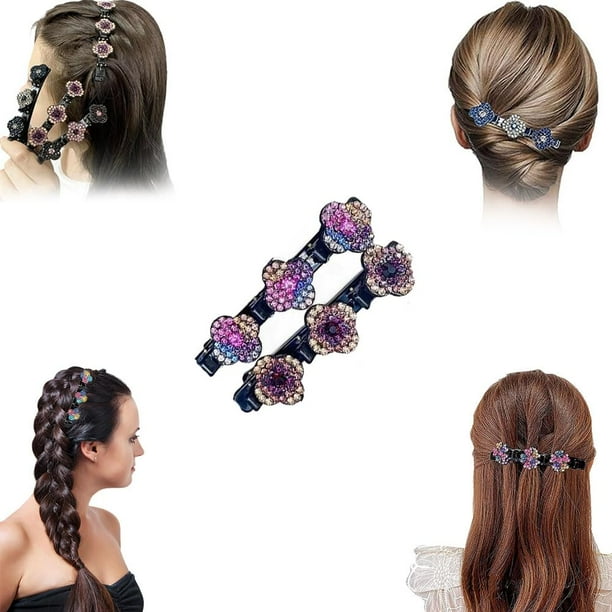 Pinzas para el cabello trenzadas Simplicity, pinzas para el cabello trenzadas con piedras de cristal brillantes, pinzas para el cabello trenzadas para mujeres, pinzas para el cabello trenzadas Beneath