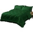 thumbnail image 5 of DNG Creations 3 Piece Ruffle Diamond Comforter All Season 550 GSM Full/Queen Size - 800 Threads Count, 100% Egyptian Cotton Solid Green Colour, 5 of 7