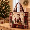 thumbnail image 4 of Women's Christmas Graphic Print Tote Bag Large Capacity Shopping Handbag Holiday Reusable Grocery Tote, 4 of 5
