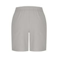 thumbnail image 4 of pstuiky Pantalones cortos para hombre, Pantalones cortos de playa de lino con cintura elástica y bolsillo de color liso para hombre Pantalones cortos para correr para hombre, 4 of 6