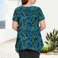 thumbnail image 4 of Tunic Tops for Women Plus Size Clothes Short Sleeve Blouse Swing Top Summer Dressy Paisley XL, 4 of 7