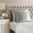 thumbnail image 4 of DISANGNI 100% Natural Mulberry Silk Pillow case for Hair and Skin with Hidden Zipper 22 Momme Both Sides Real Silk Pillow Case (1pc Standard Size 20" x26", Light Grey), 4 of 7