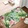 thumbnail image 5 of Flamingo Bath Mat Green Bathroom Rug Leaf Bath Mat Tropical Bathroom Rug 16" X 24", 5 of 8