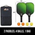 thumbnail image 3 of Gorilla Gear Pickleball Paddle Set of 2 with Pickleball Balls, Bag, USAPA Approved Fiberglass Racket, Green, 3 of 10