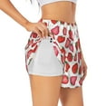 thumbnail image 3 of Lsque Hand Drawn Strawberry Printed Women's Running Shorts with Liner Pockets,Elastic Quick Dry Workout Athletic Gym Yoga Shorts,Womens High Waist Shorts-X-Large, 3 of 9