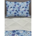 thumbnail image 3 of Nature Comforter & Sham Bedding Set, Floral Theme Bluish Pansy Flowers Bumblebees and Dragonflies Images Spring Art, 3 pcs Duvet Set Microfiber Filling Quilt, 5 Sizes, Multicolor, by Ambesonne, 3 of 4