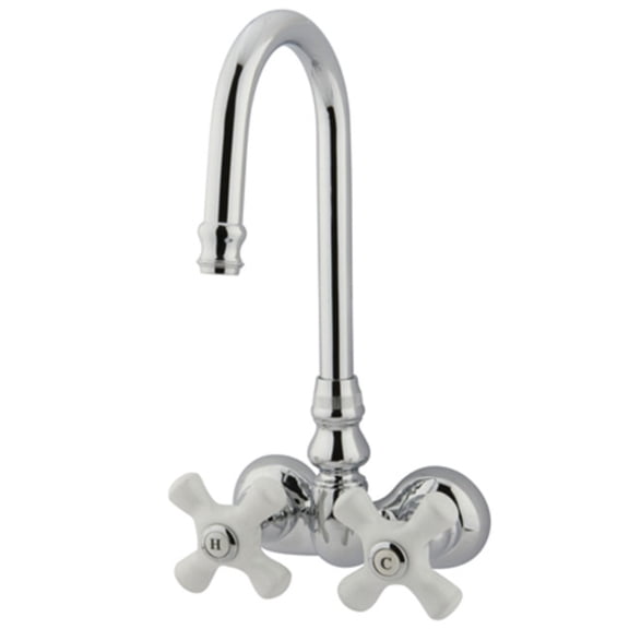 Elements Of Design Dt0721px Double Handle Wall Mounted Clawfoot Tub Filler - Chrome