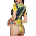 thumbnail image 3 of Lsque Pikmin Women's Crew Neck Short Sleeve Bodysuit Basic T Shirts Tops Onesie Adult Cute Pajama-XX-Large, 3 of 8