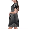 thumbnail image 2 of Balery Black Spiders Vestidos sueltos de manga corta para mujer, vestidos de verano 2025, vestidos casuales de corte A con vuelo., 2 of 6