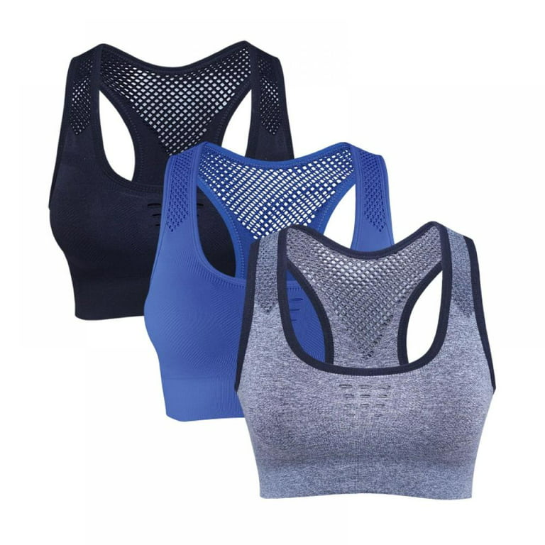 Popvcly Front Closure Sport Bra for Women 2Pack Yoga Running High  Shockproof Soft Cup,Size S-5XL