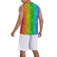 thumbnail image 5 of Rocae Glitter Rainbow for Men's Basketball Jersey Lightweight and Breathable Athletic Tank Top,Quick-Drying Sports Jersey XX-Large, 5 of 9