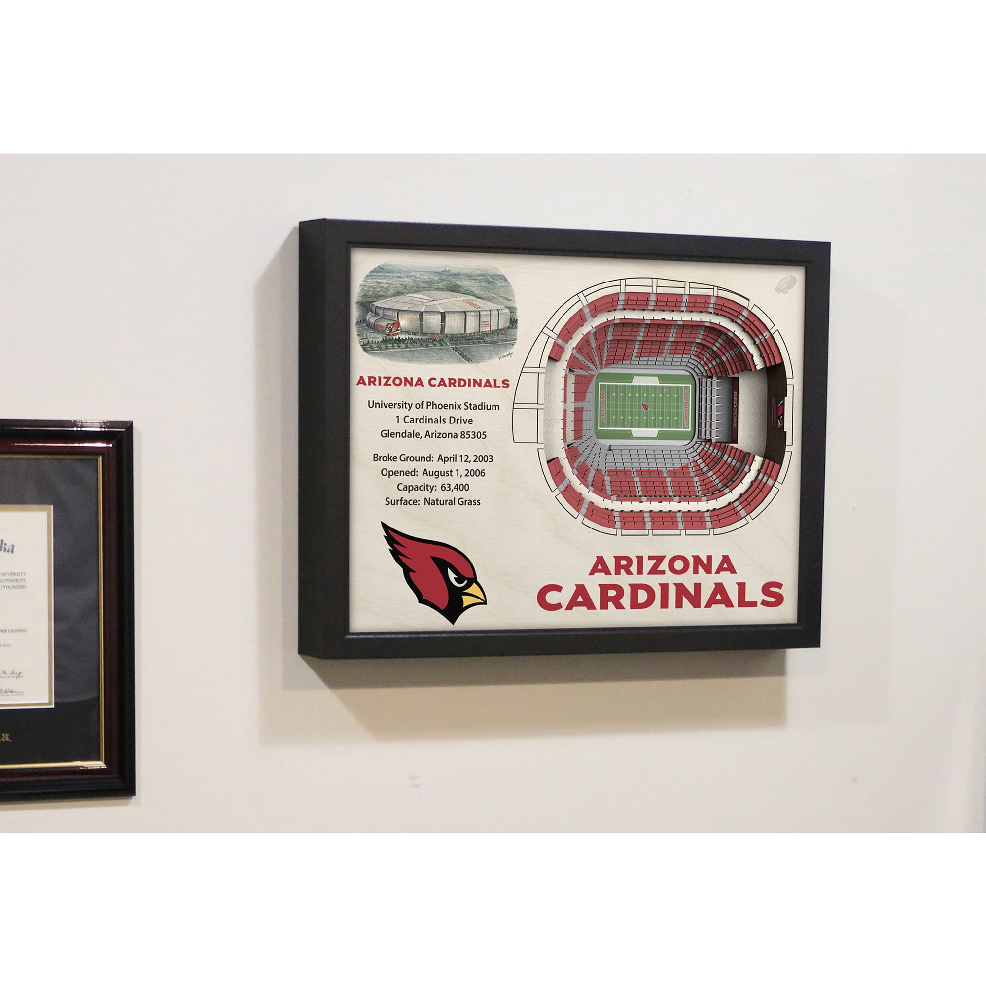 Arizona Cardinals 25.5" x 19.5" University of Phoenix Stadium Stadium Views Wall Art