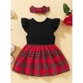 thumbnail image 3 of Arvbitana Infant Baby Girls Two Piece Outfits Casual Plaid Princess Dress and Headband for Party Summer Clothes, 3 of 8