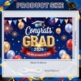 thumbnail image 2 of Gold Glitter Congrats Grad Banner Dark Blue Graduation Backdrop 3D Lettering Red Ribbon 2026 Grad Display for Graduation Parties High School Graduations College Graduations, 2 of 5
