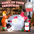 Santa Tree Snowman Inflatable 6FT Snowman With Santa Inflatable Yard Decoration with LED Lights ...
