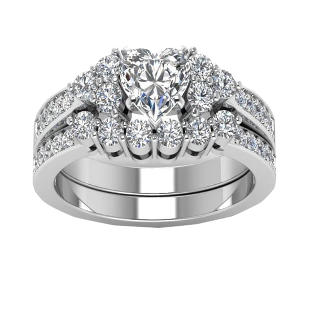 Awdenio Luxury Shiny Jewelry Full Diamond Rings Wedding Bridal Rings Promise Rings