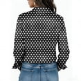 thumbnail image 3 of Veste en Jean Imprimée pour Femmes, Cardigan Décontracté à Manches Longues et Coupe Ample avec Boutons devant et Col à Revers, 3 of 5