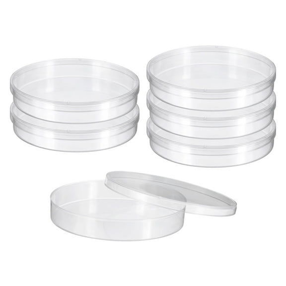 Uxcell 120mm Plastic Petri Dishes with Lids, 6 Pack Petri Plates Tissue Culture Plate for Lab Science Experiment, Clear