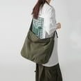 thumbnail image 4 of Bolso de hombro Lona Simple College Student Bookbag Harajuku Satchels (Verde) Ndcxsfigh Para Estrenar, 4 of 8