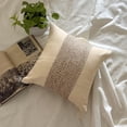 thumbnail image 4 of Pillow Covers, Ecru Shams, Jute Cord Pillow Shams, 24x24 inch (60x60 cm) Pillow Shams, Square Cotton Linen Pillow Sham, Contemporary Pillow Shams, Striped Pattern - Linen Memories, 4 of 13