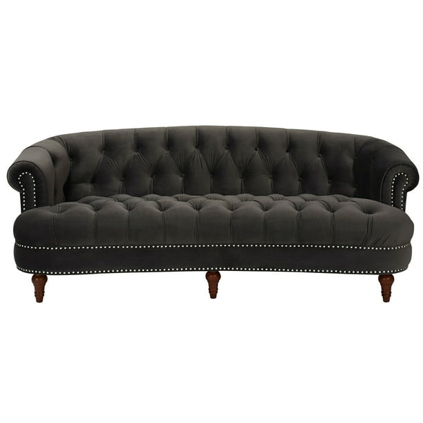 La Rosa Chesterfield Sofa Tufted, Dark Charcoal Grey