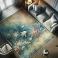 thumbnail image 4 of Ambesonne Underwater Decorative Rug Carpet, Corals and Fish Nautical, 5' 1" X 7' 5", Grey Yellow Sea Blue, 4 of 5