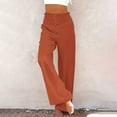 thumbnail image 2 of Pantalones palazzo de lino de cintura alta y pierna ancha para mujer, con cordón y bolsillos, 2 of 6