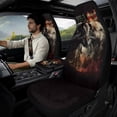 thumbnail image 2 of Xixirimido Car Seat Covers Front Seats Only with Belt Covers Armrest Box Cover 5Pcs Set for SUV Sedan Van Truck PU Leather Seat Protector Automotive Accessories, Wolf Forest American Flag, 2 of 8