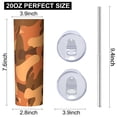 thumbnail image 3 of Camouflage 20 Oz Stainless Steel Skinny Tumbler – Vacuum Insulated Slim Travel Cup with Lid & Stainless Steel Straw, 360° Full Wrap Printed Tumbler for Home, Office & Outdoor Use, 3 of 6